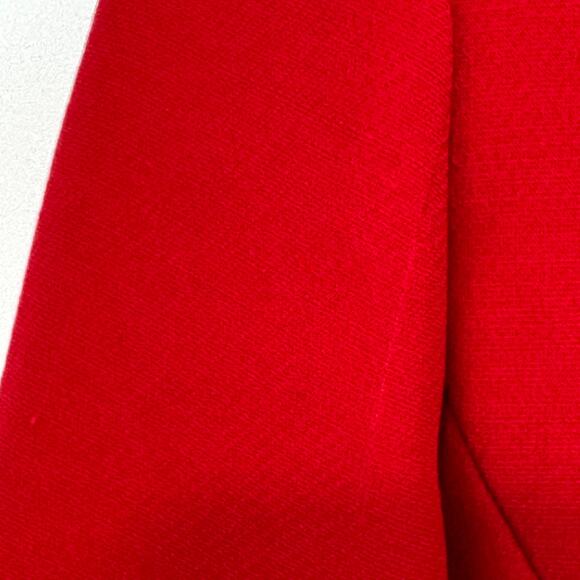 Oscar de la Renta Wool Silk Mini Sheath Dress Flared Sleeves Red Size 16 - Picture 16 of 16